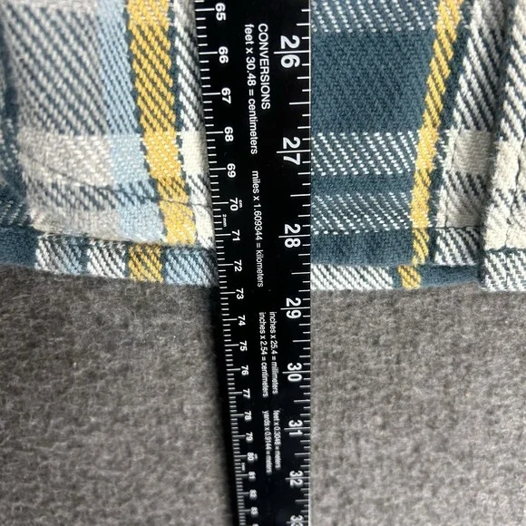 Outerknown Blanket Shirt Mens M Green Plaid Thick Knit Flannel Long Sleeve - Picture 7 of 11